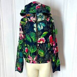 DESIGUAL Tropical Floral Windbreaker Rain bomber jacket